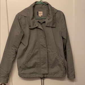 Roxy gray utility jacket with removable hood